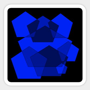 blue pentagon Sticker